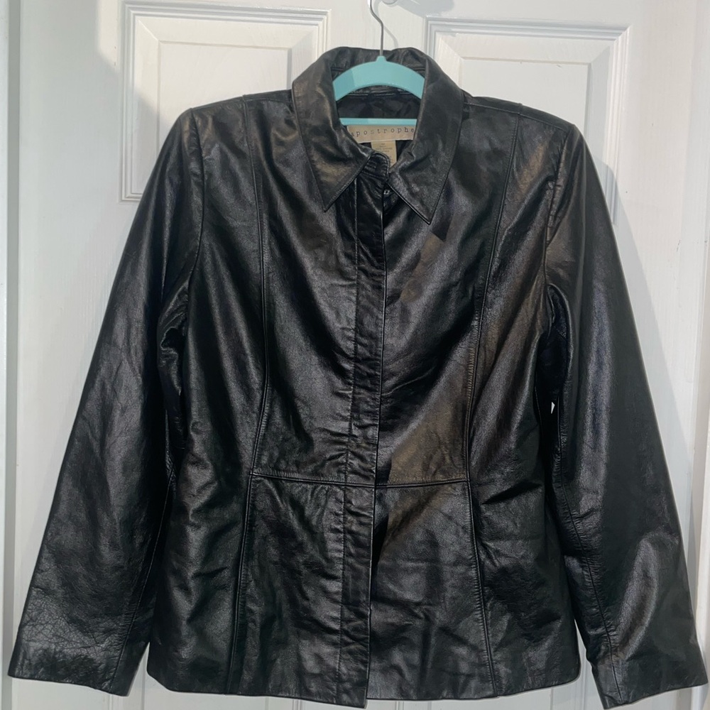 apostrophe genuine leather jacket